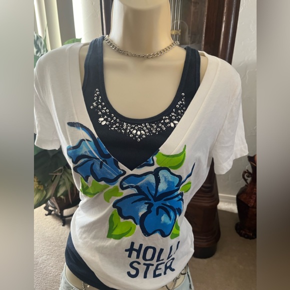 NWT Y2K Vintage Hollister V-neck top short sleeve - Picture 10 of 16